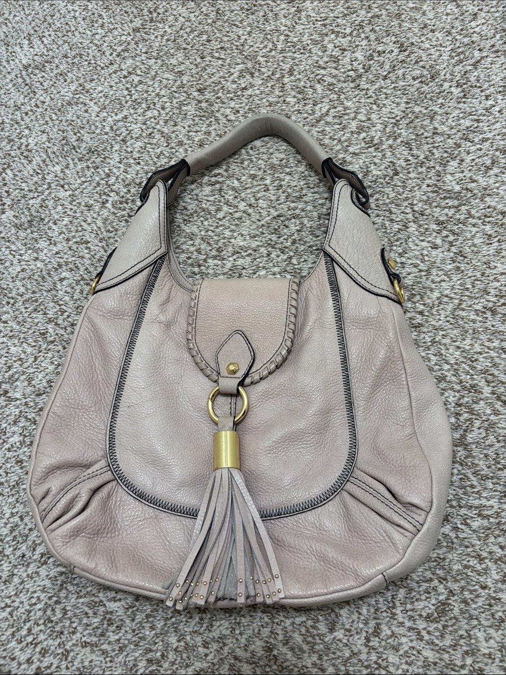 Oryany Leather Tassel Shoulder Bag